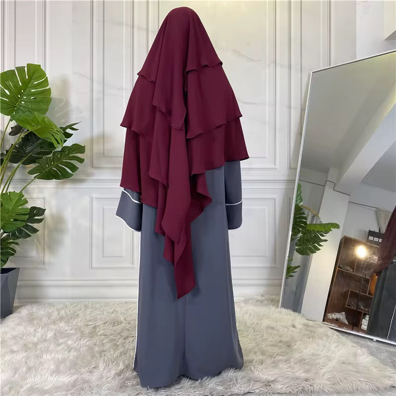 Layered Khimar - Maroon