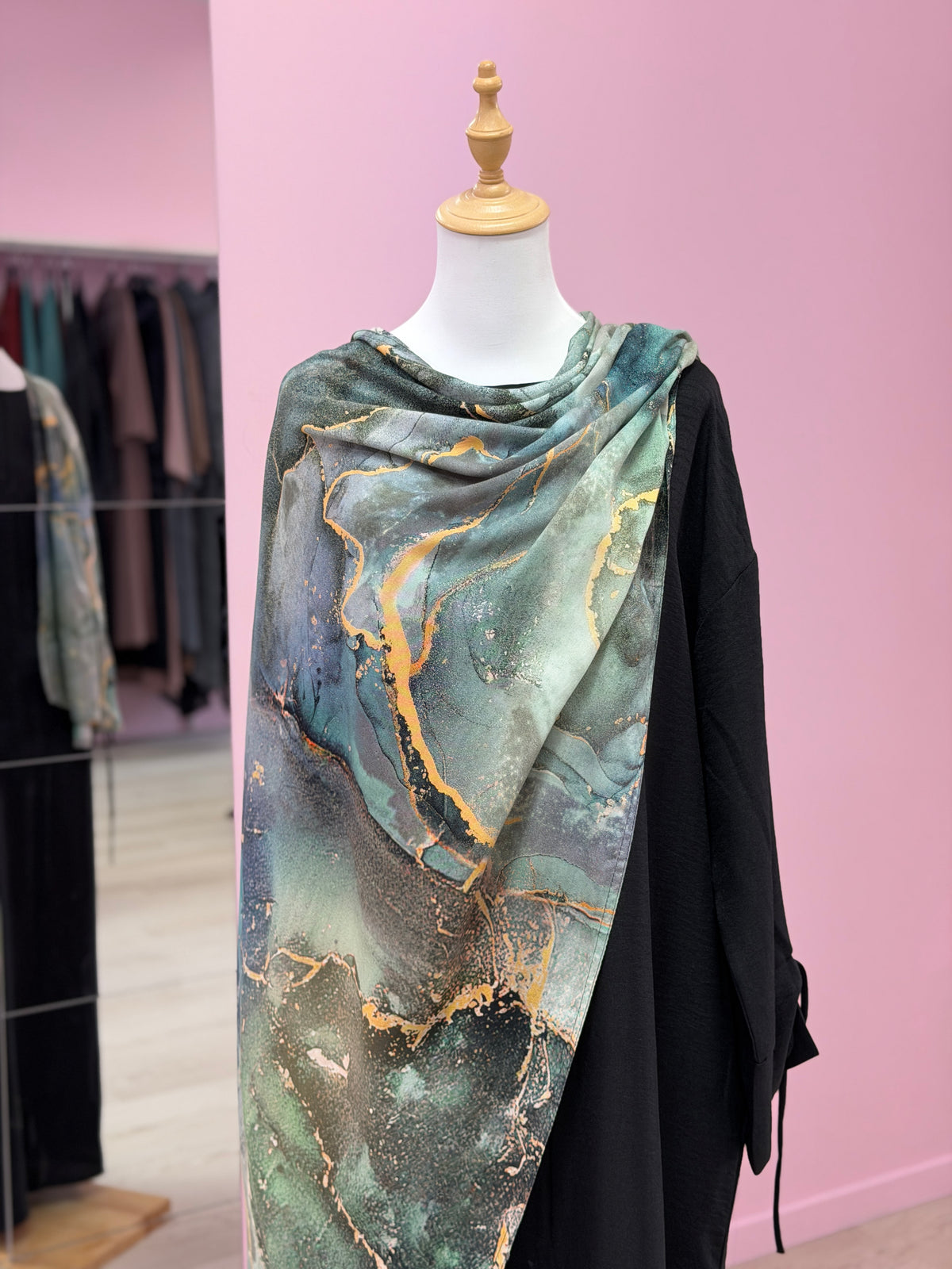 PRINTED MODAL - TEAL MARBLE