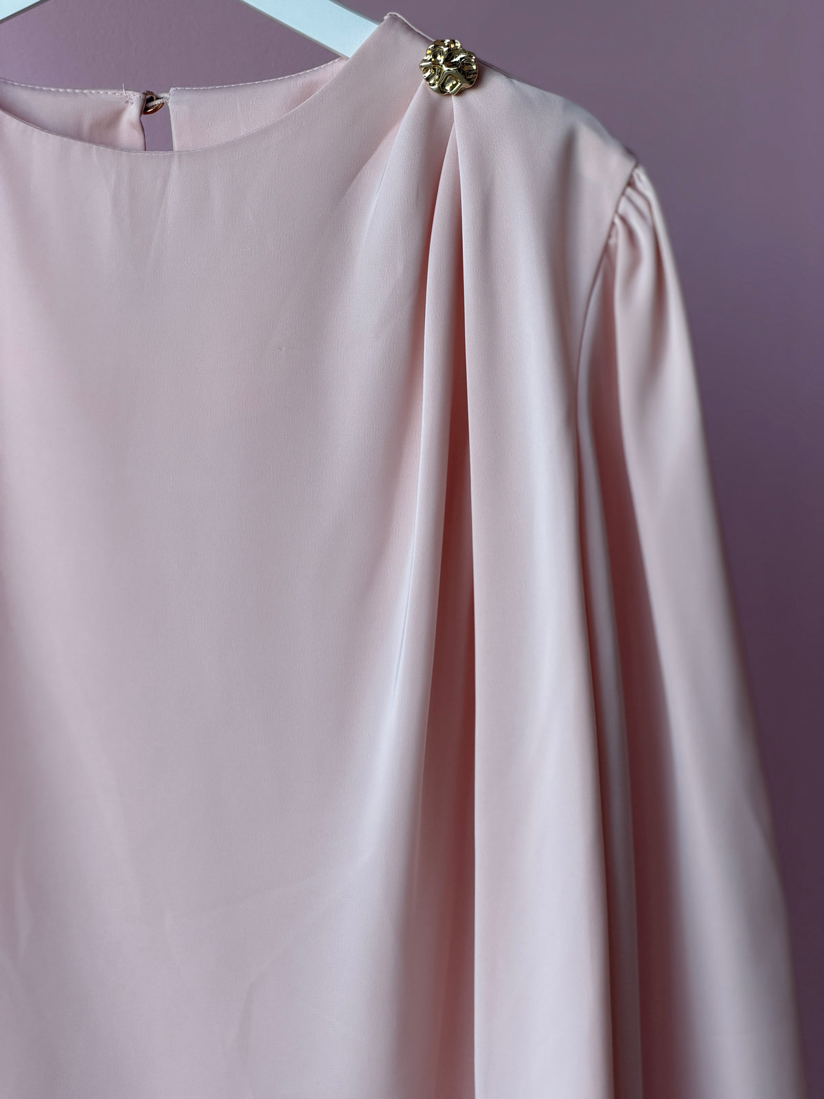 Blush Pink Pleated Top