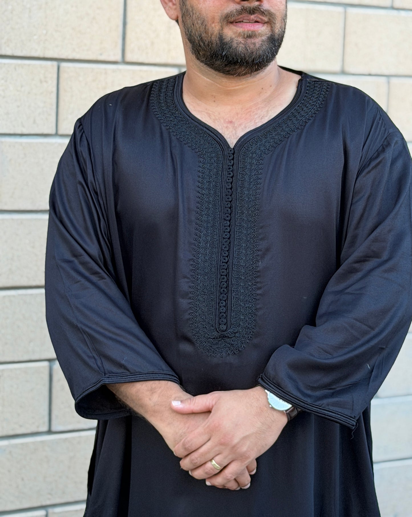 Moroccan Thobe - Black