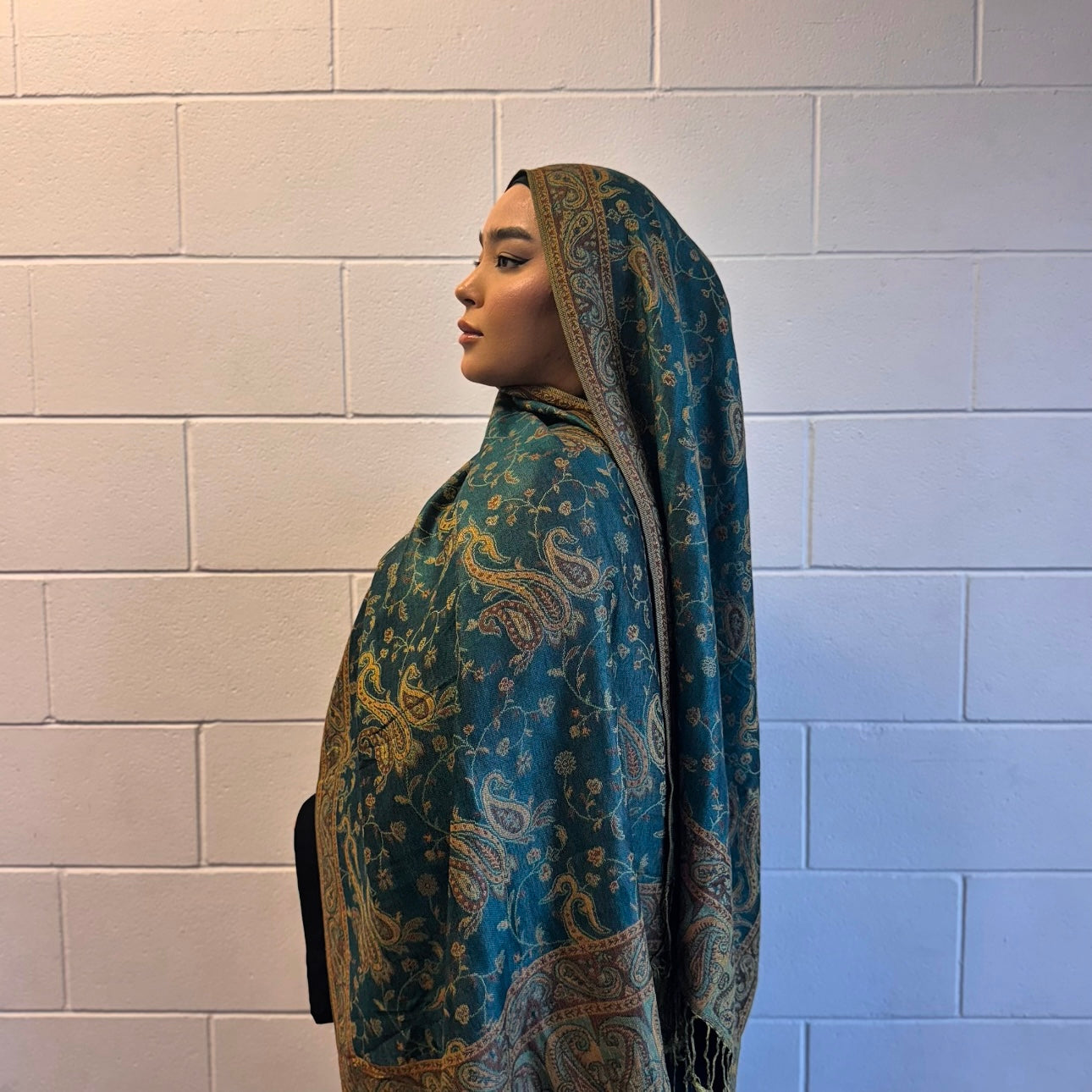 Pashmina Shawl - Peacock Green