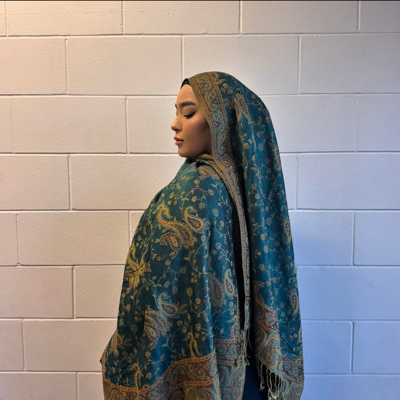 Pashmina Shawl - Peacock Green