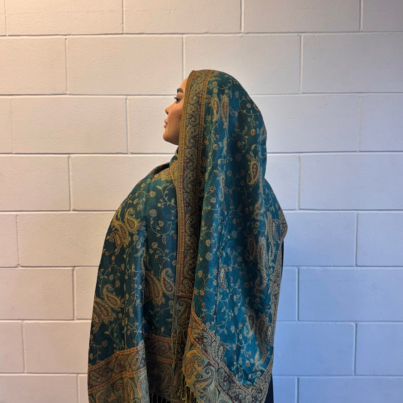 Pashmina Shawl - Peacock Green