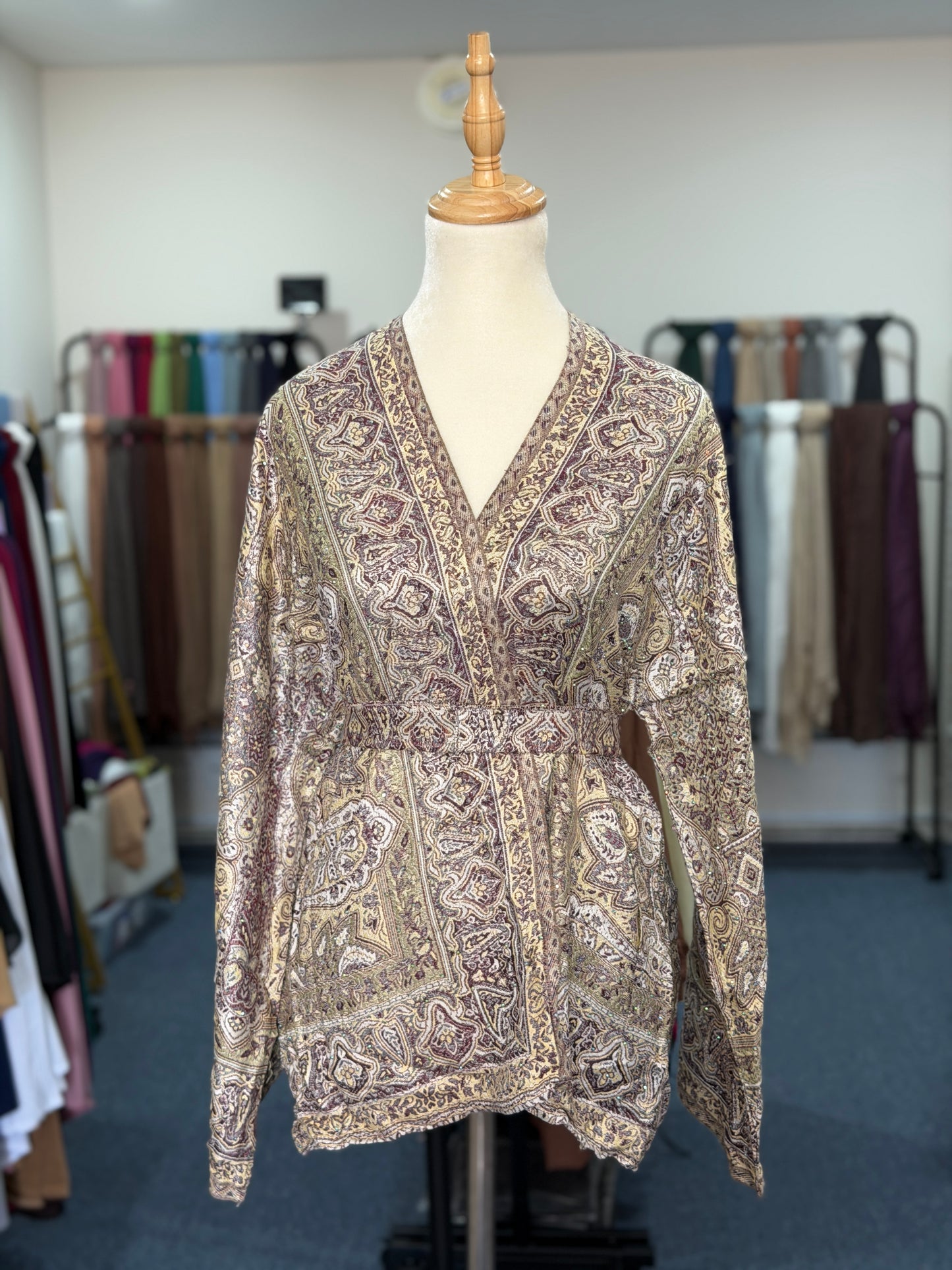 Pashmina Wrap Top - Mauve