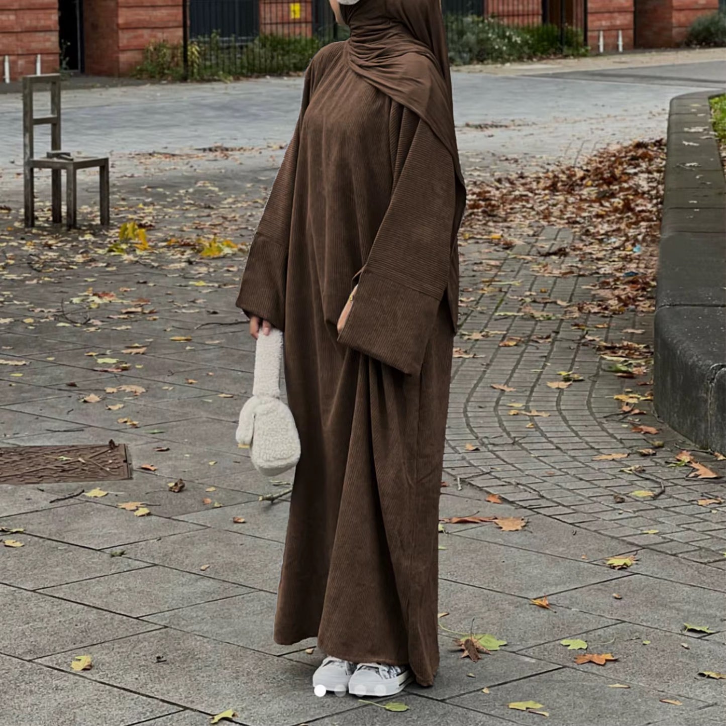 eddy Corduroy Abaya for winter modest fashion in New Zealand Auckland