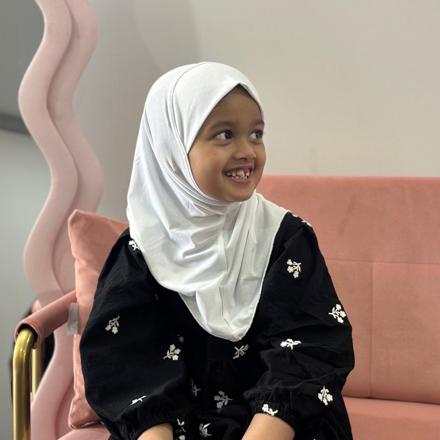 Amina Kids Hijab available in black, white, and navy – Hijabaan Kids Collection NZ