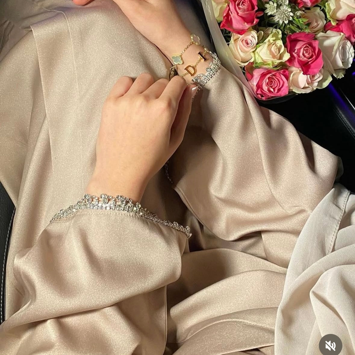 Back view of the Amira Abaya showing the graceful drape of the shrug and fabric