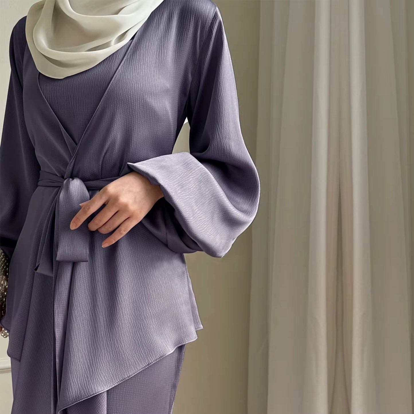 Full body look of Anabia Dress – flowy modest silhouette