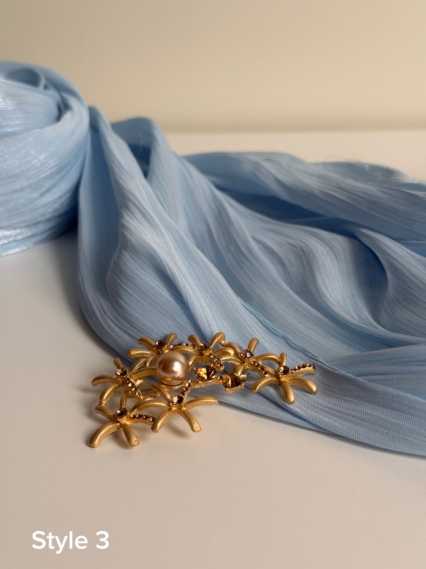 Luxe Pearl Floral Hijab Brooch