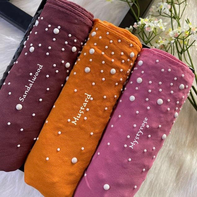Full-coverage embellished hijab with a graceful modest drape