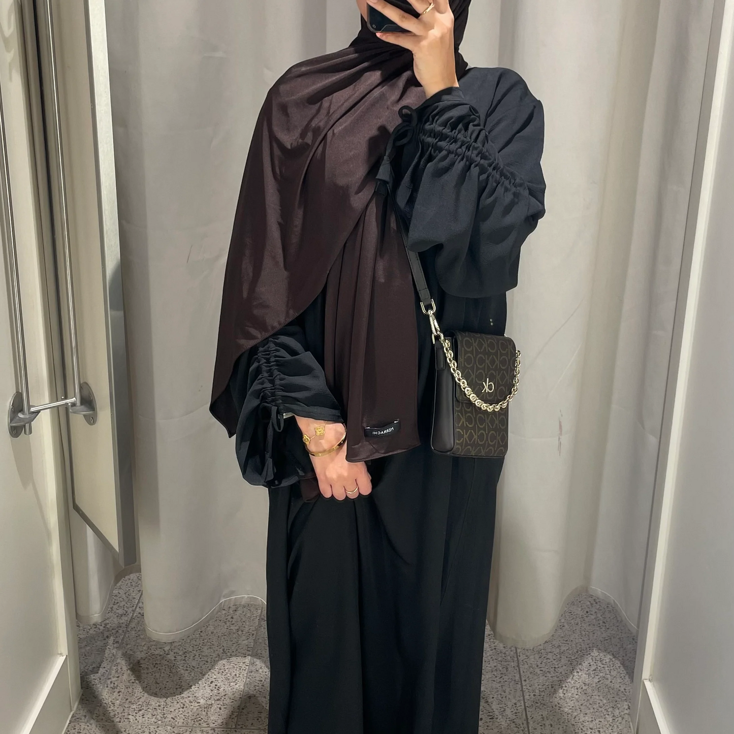 black arwa abaya styled for modern modest fashion hijabaan new zealand