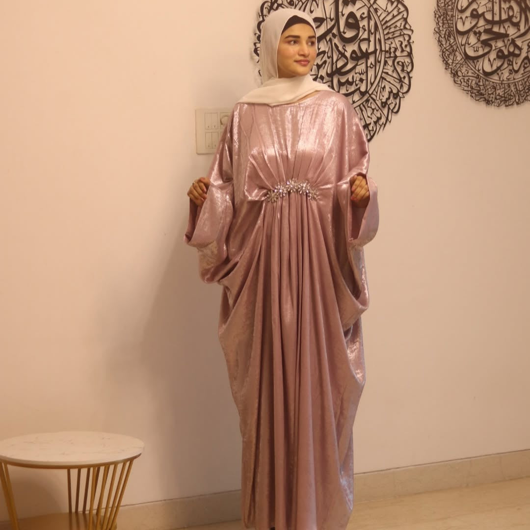 shimmer abaya with full drape and modest design hijabaan formalwear nz