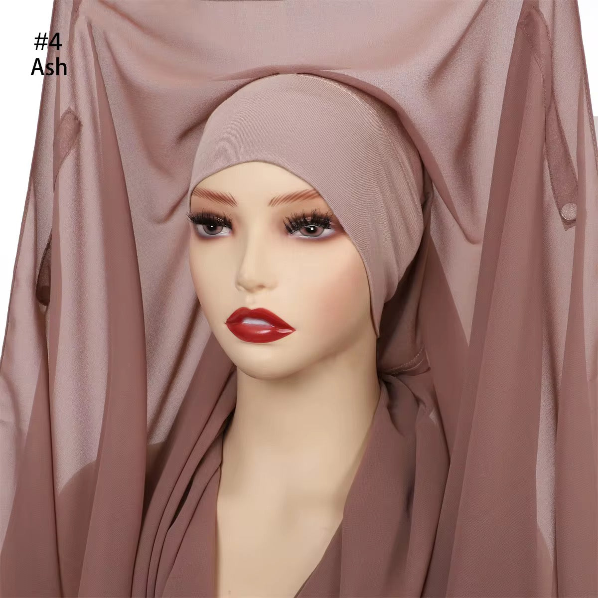Ash-toned chiffon hijab – ready-to-wear with magnets – Hijabaan