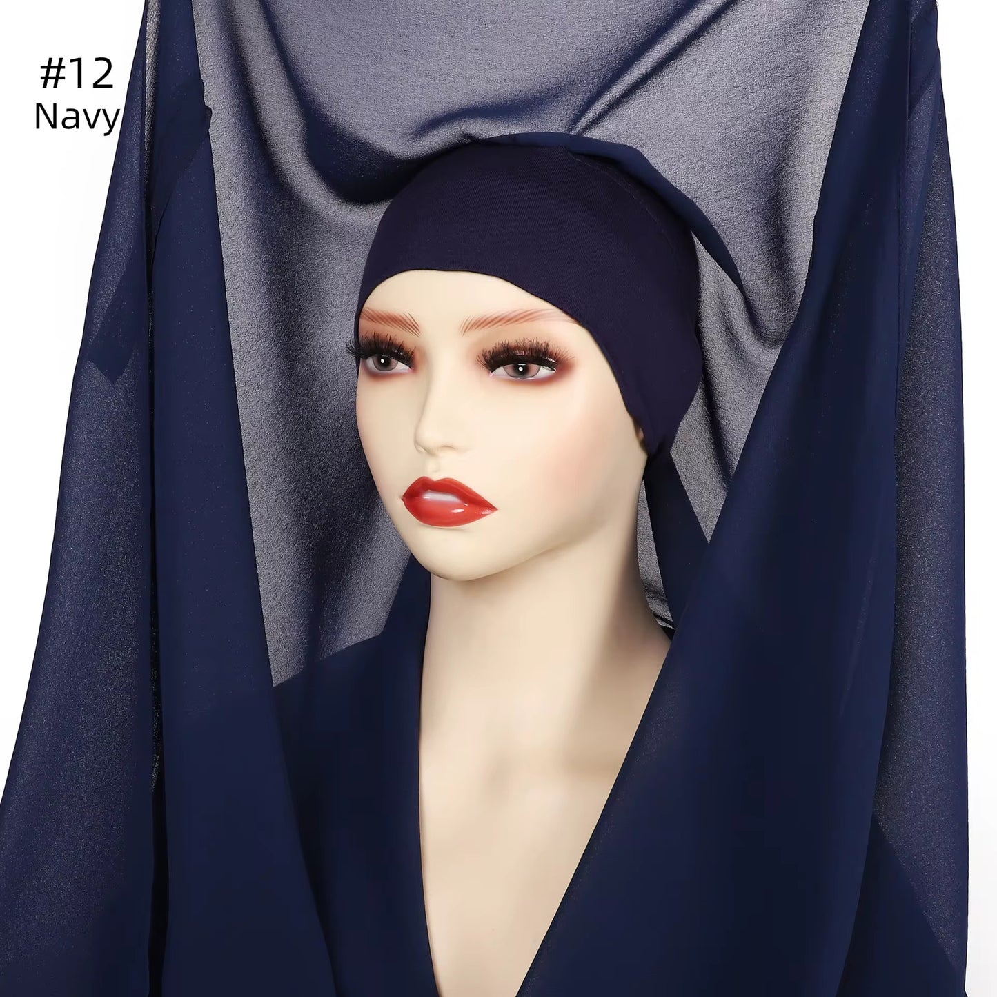 Navy blue instant hijab with no-pin magnets – Hijabaan modest fashion