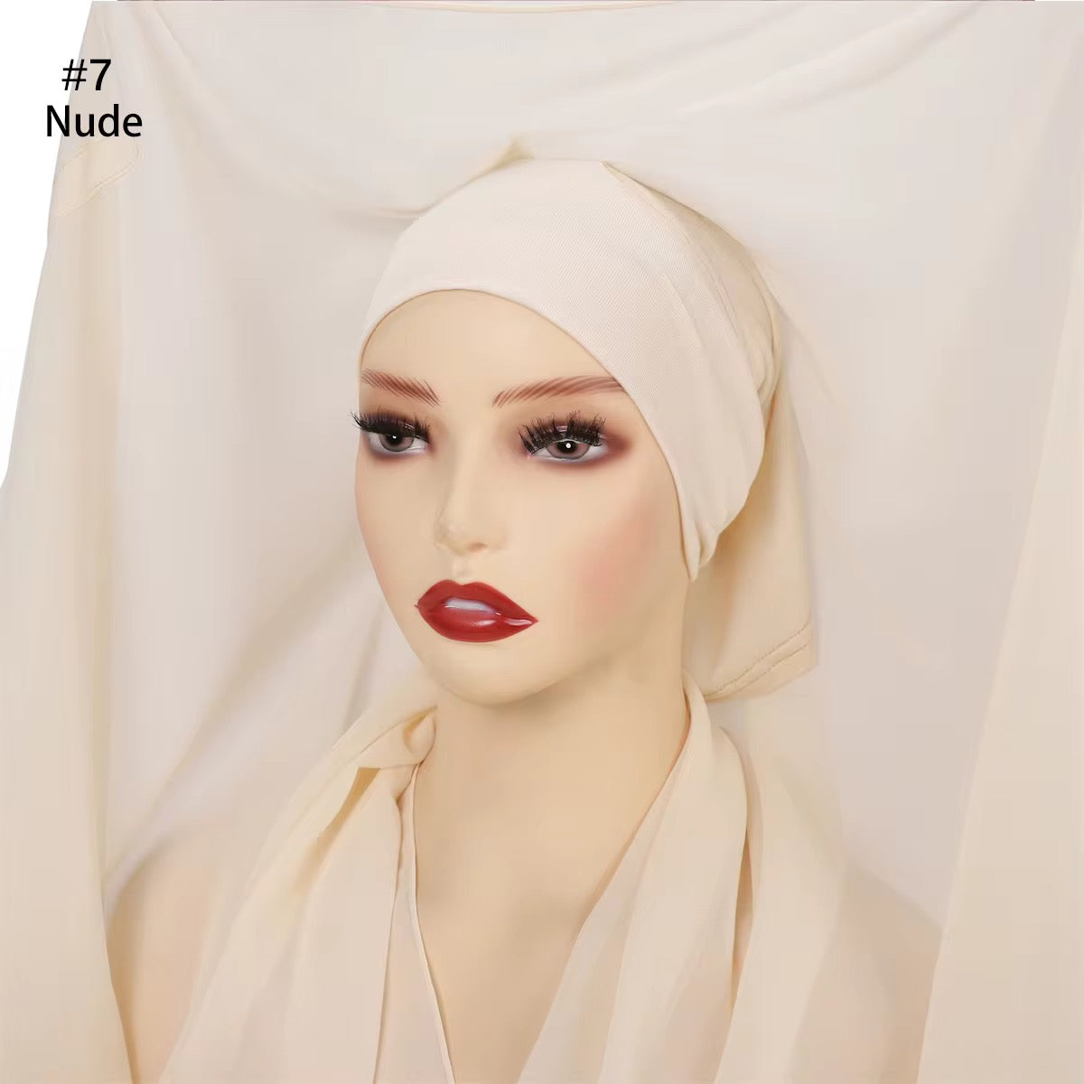 Nude colour instant hijab – chiffon with magnet closure – Hijabaan NZ