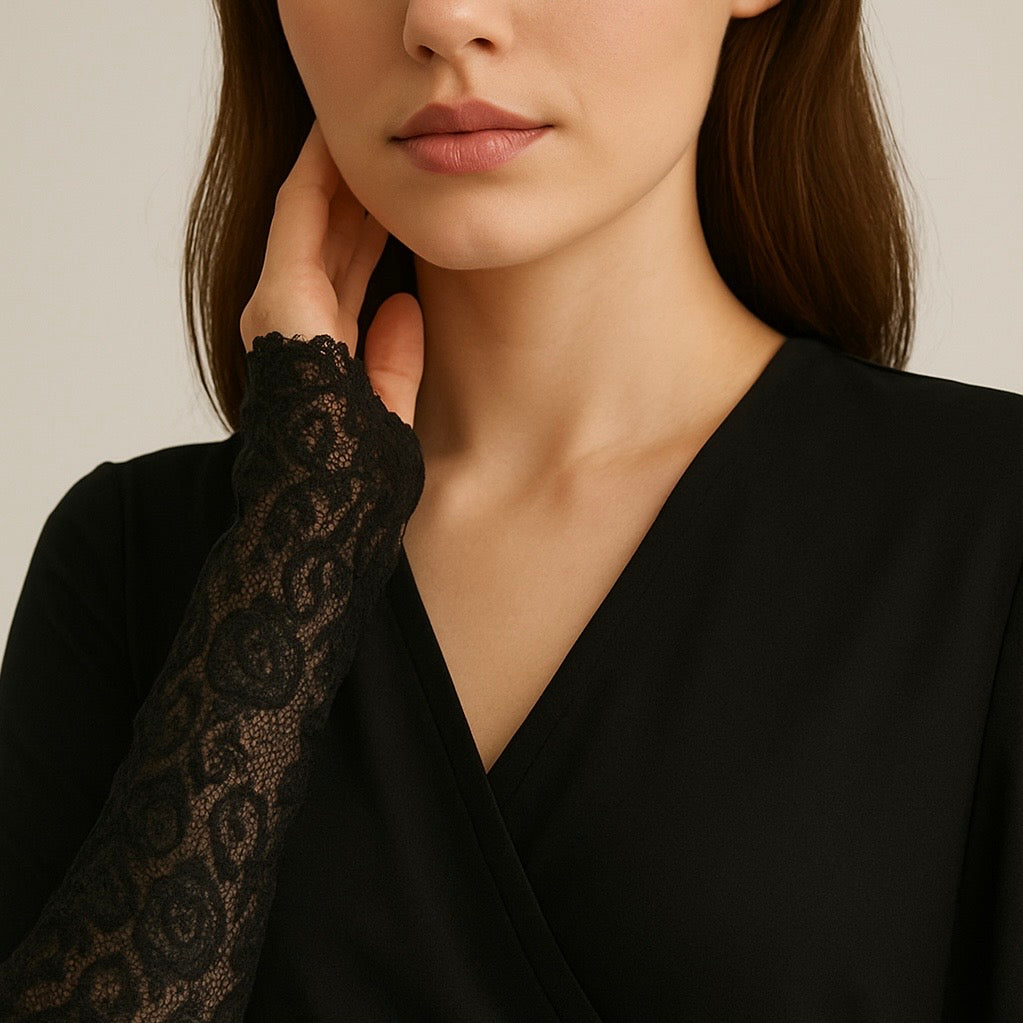 Stretch-fit lace sleeve for abayas and prayer dresses