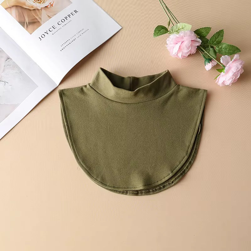 Olive green modest neck cover for under-hijab styling – Hijabaan NZ