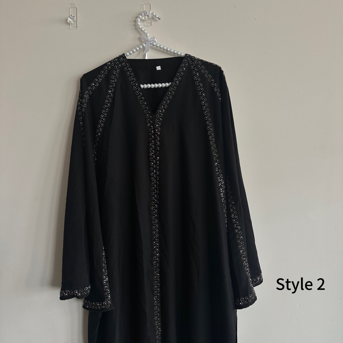 Back view of Noir Abaya – flowy kaftan silhouette from Hijabaan NZ