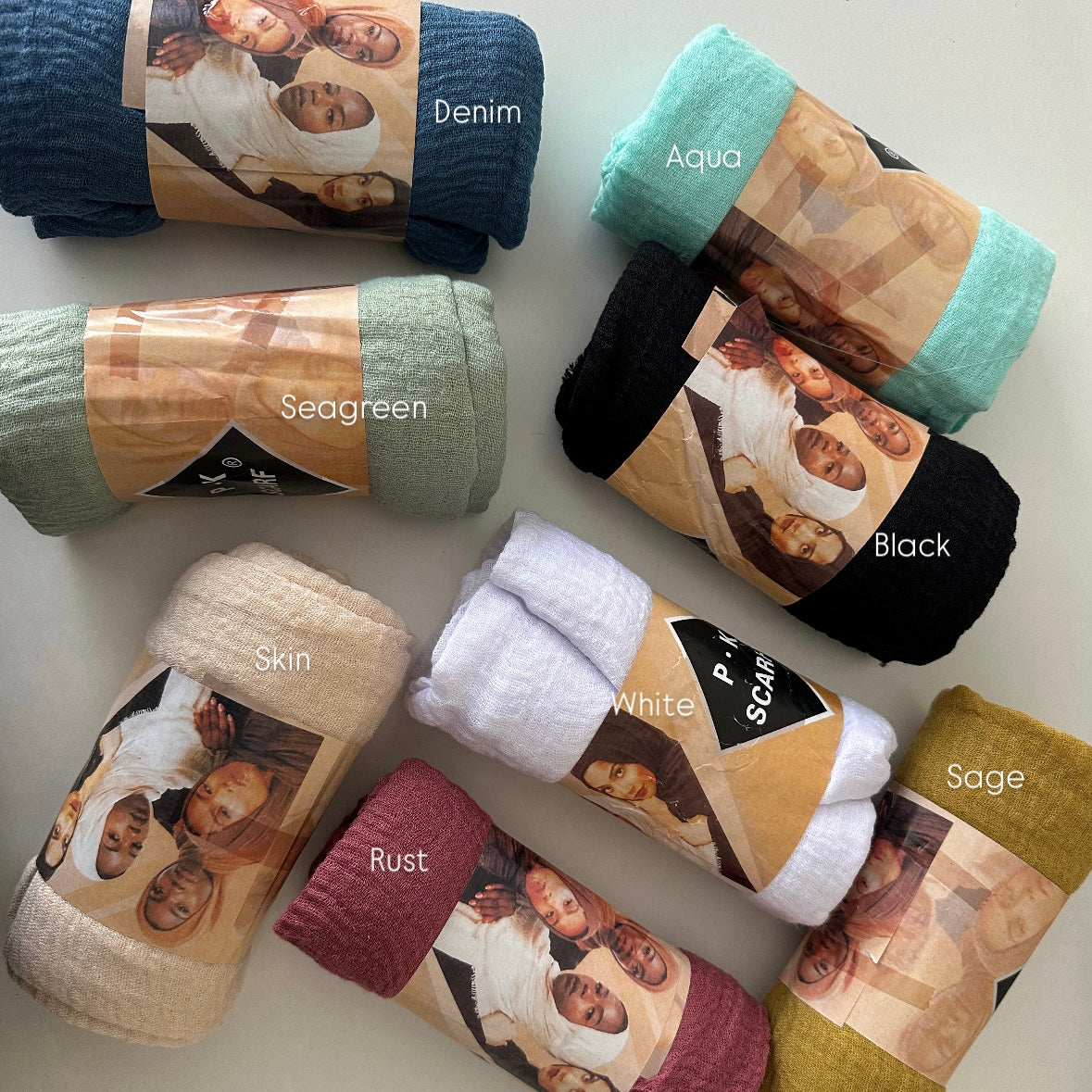 Non-slip crinkle hijab ideal for prayer, layering, or travel