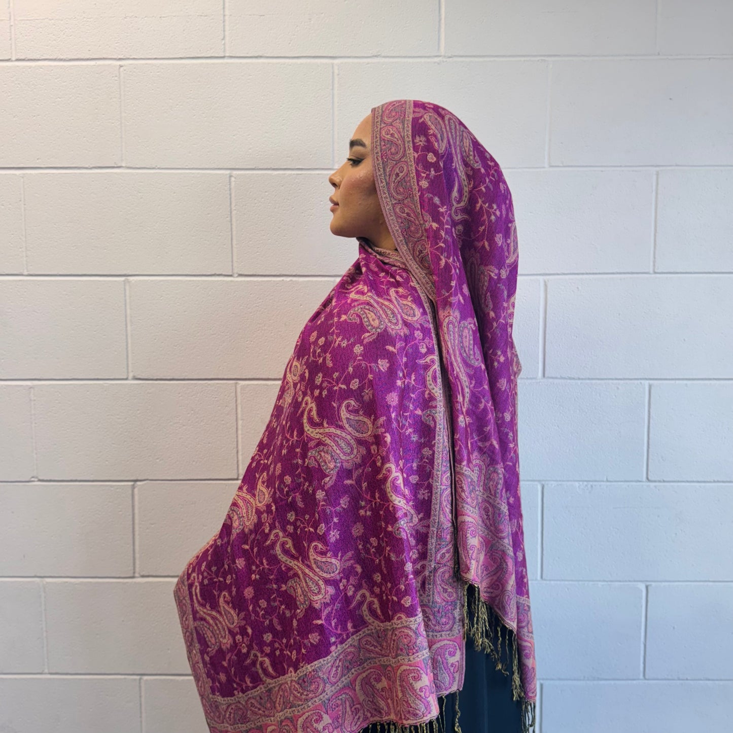 Lightweight shawl in rani pink for bold modest fashion – Hijabaan