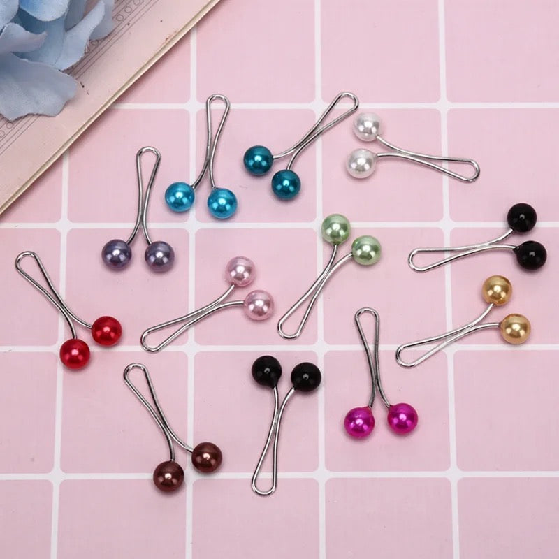 Assorted colour loop pins for hijabs – damage-free modest accessory – Hijabaan