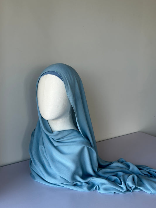 Premium Modal Hijab in Baby Blue – Soft, breathable modest fashion from Hijabaan NZ