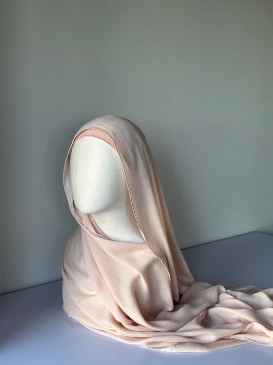 Premium Modal Hijab in Blush Peach – Soft, breathable modest fashion from Hijabaan NZ