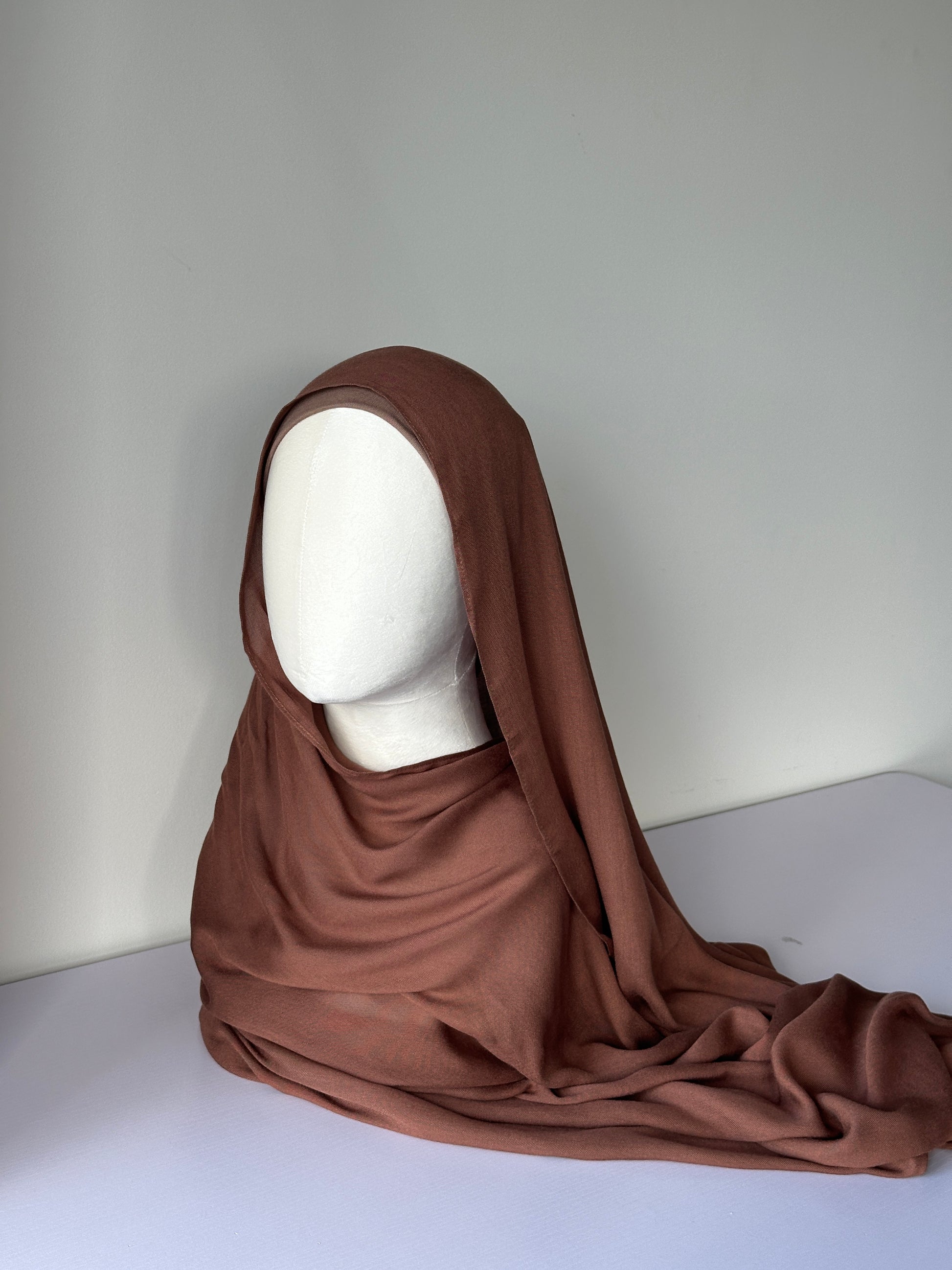 Premium Modal Hijab in Brown – Soft, breathable modest fashion from Hijabaan NZ