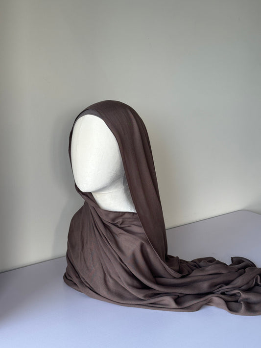 Premium Modal Hijab in Espresso – Soft, breathable modest fashion from Hijabaan NZ