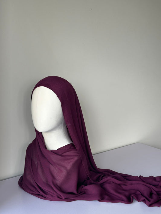 Premium Modal Hijab in Grape – Soft, breathable modest fashion from Hijabaan NZ