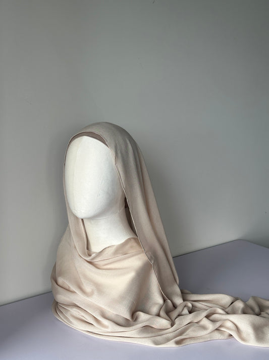 Premium Modal Hijab in Ivory – Soft, breathable modest fashion from Hijabaan NZ