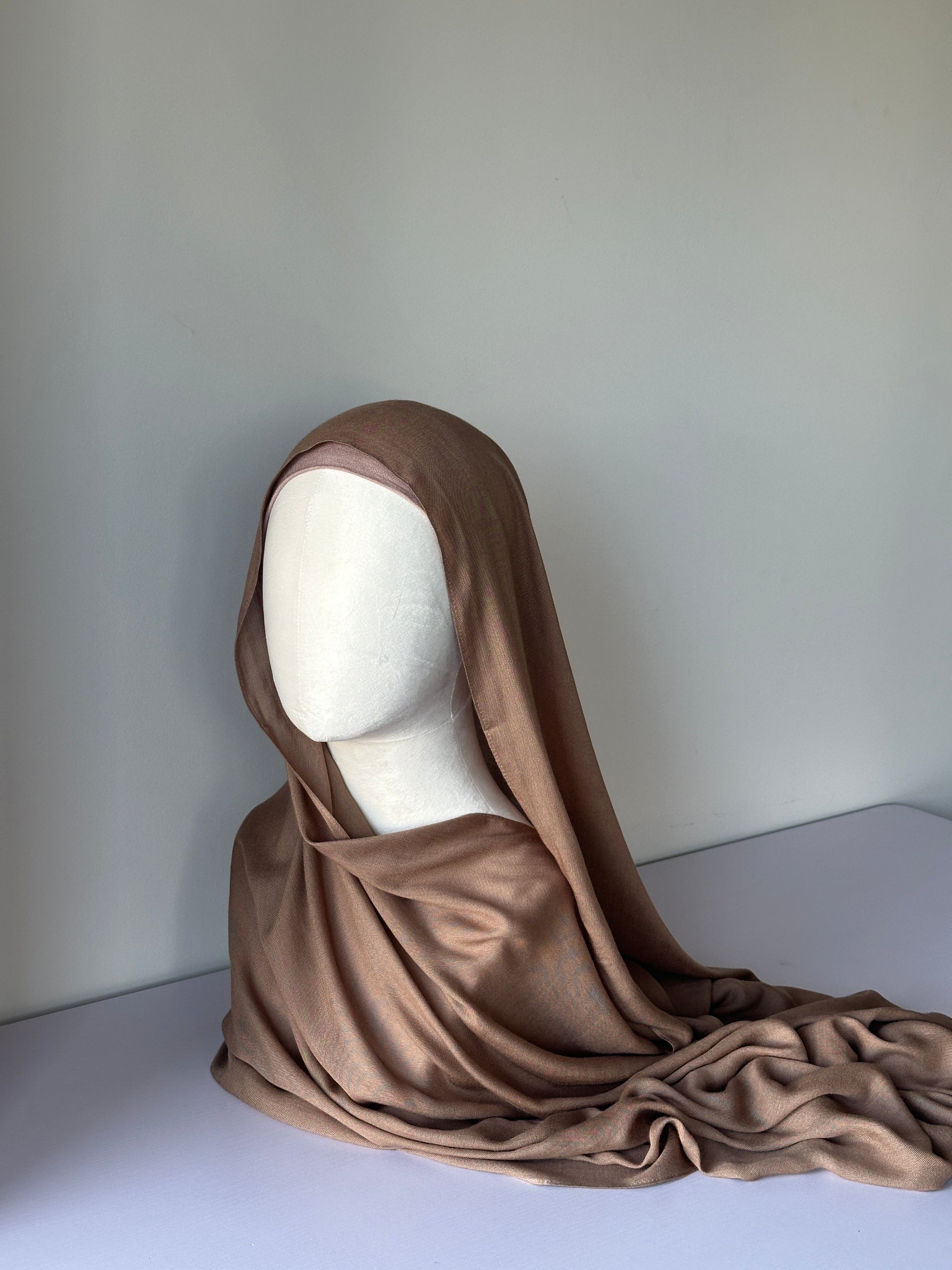 Premium Modal Hijab in Latte – Soft, breathable modest fashion from Hijabaan NZ
