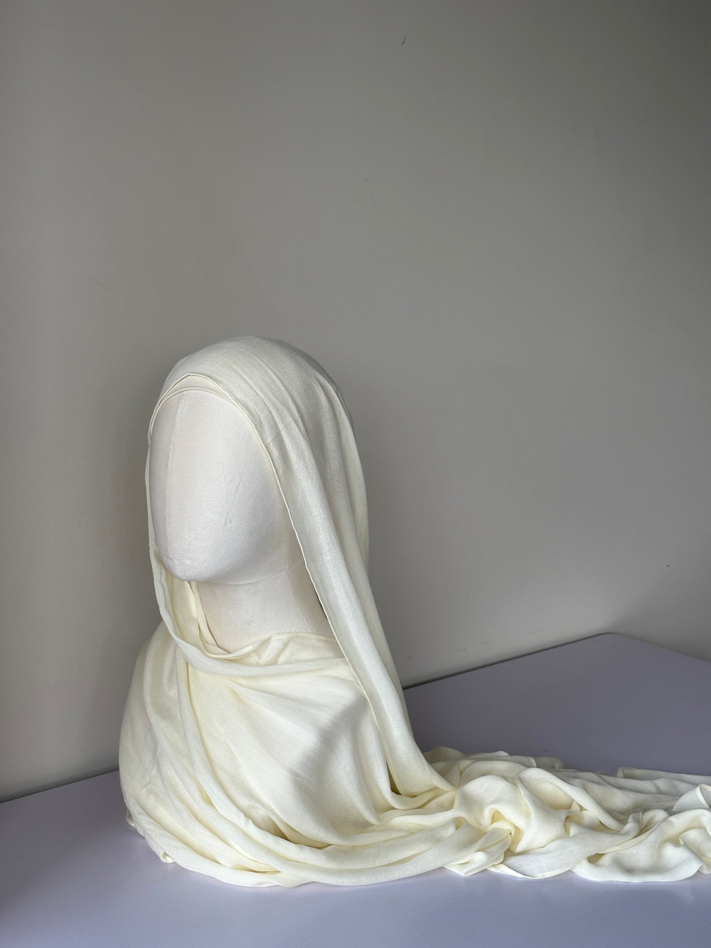 Premium Modal Hijab in Milk White – Soft, breathable modest fashion from Hijabaan NZ