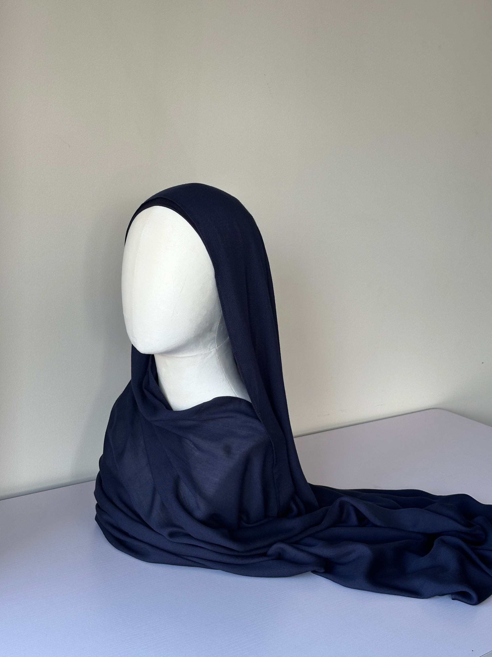 Premium Modal Hijab in Navy – Soft, breathable modest fashion from Hijabaan NZ