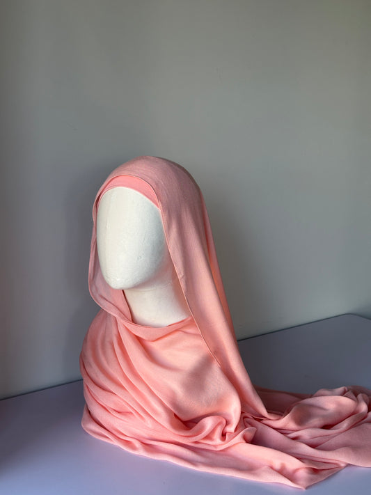 Premium Modal Hijab in Peach – Soft, breathable modest fashion from Hijabaan NZ