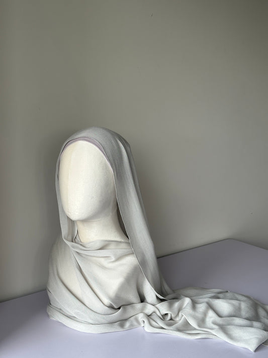 Premium Modal Hijab in Silver – Soft, breathable modest fashion from Hijabaan NZ
