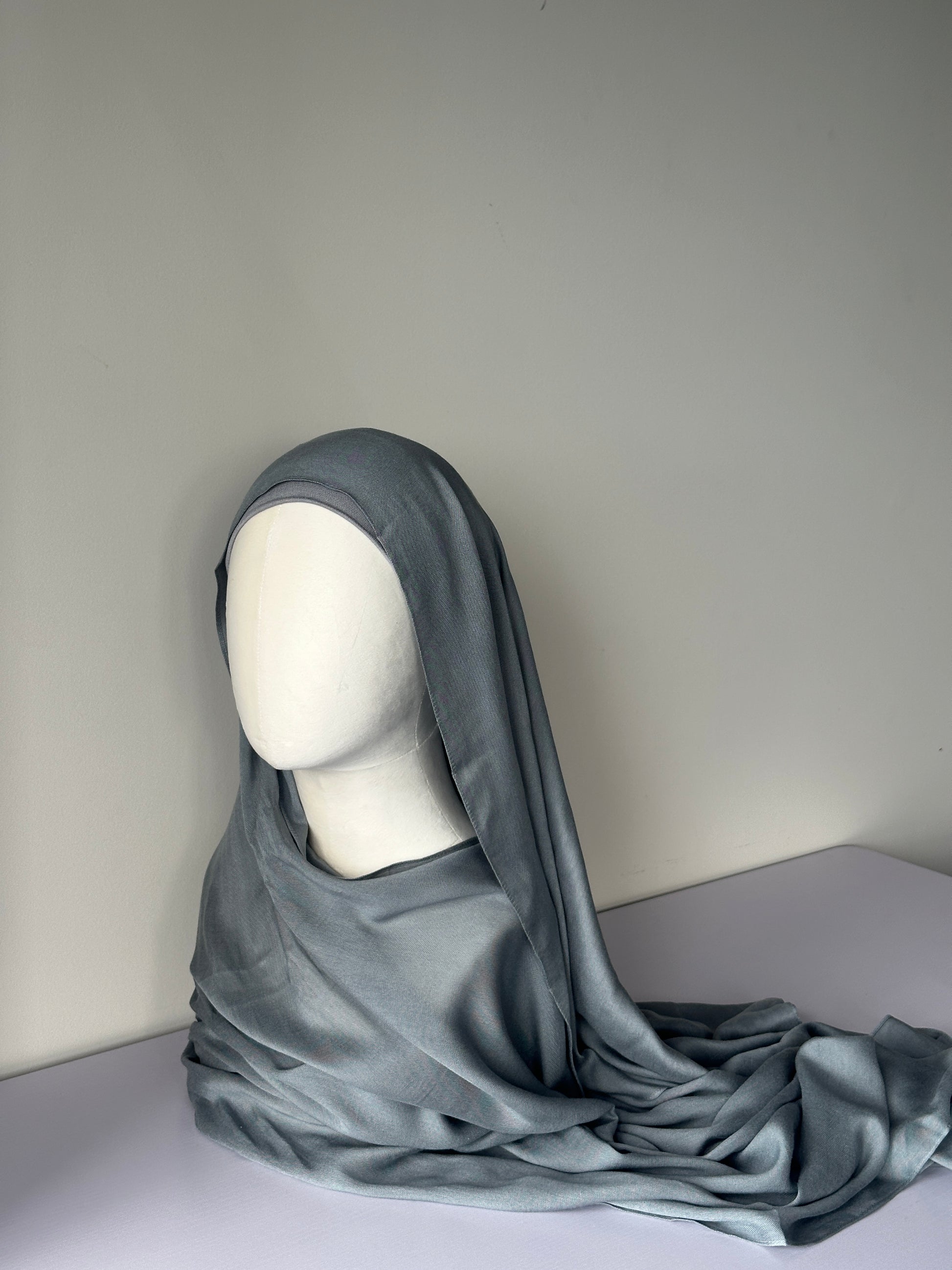 Premium Modal Hijab in Smoke – Soft, breathable modest fashion from Hijabaan NZ