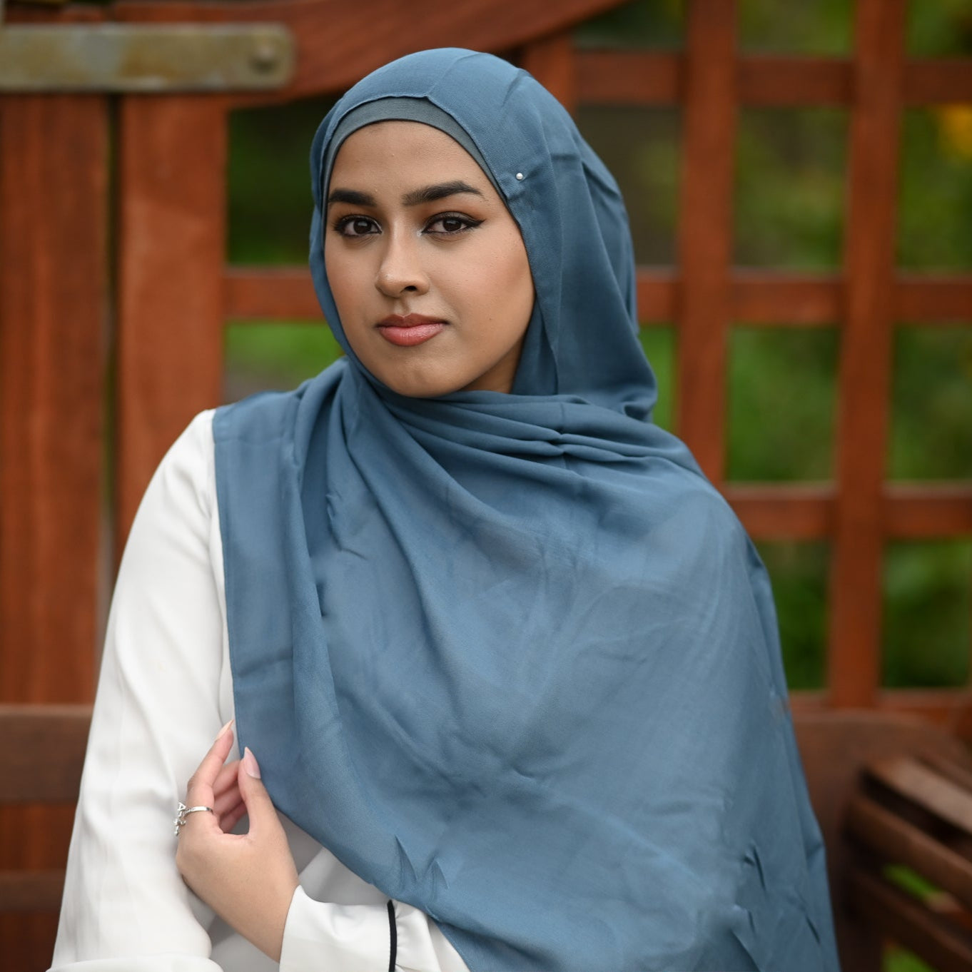 Premium Modal Hijab in Steel Blue – Soft, breathable modest wear from Hijabaan Auckland