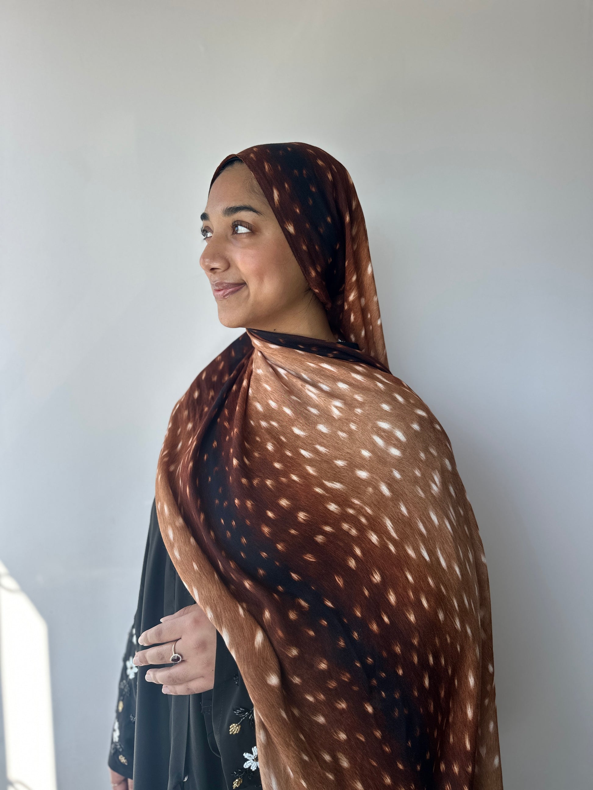 Printed Modal Hijab – Deer print, soft breathable modal from Hijabaan NZ