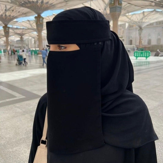 Saudi-style tie niqab with two-layer coverage – Hijabaan NZ