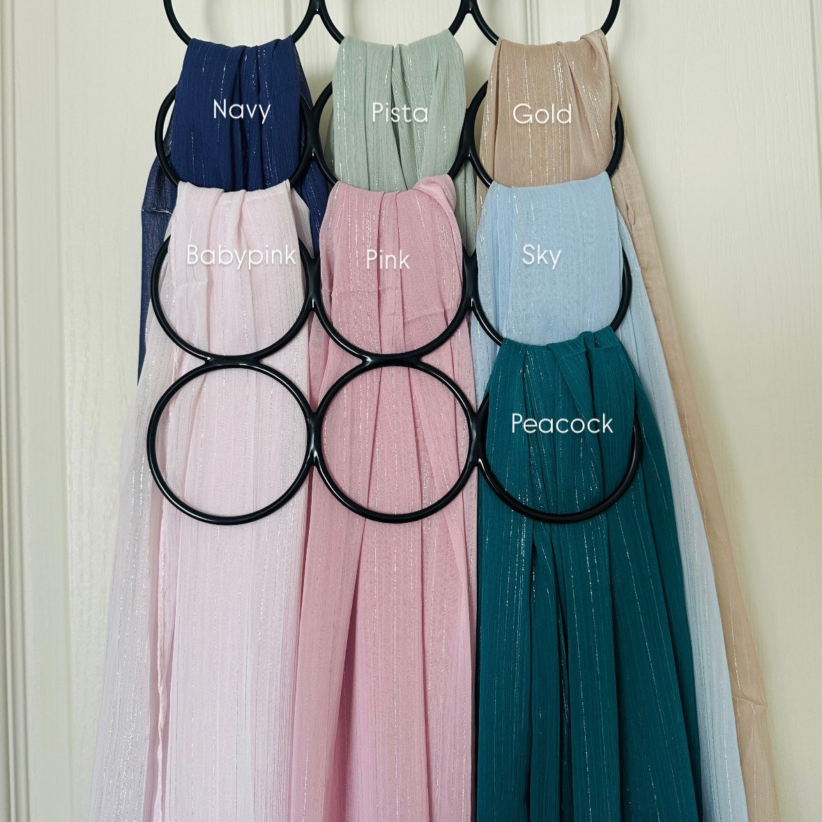 Modest shimmer hijab with flowy georgette drape – Hijabaan NZ