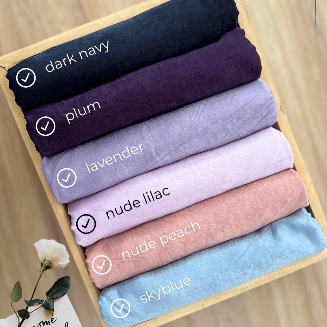 Premium satin hijab with velvet blend for special events