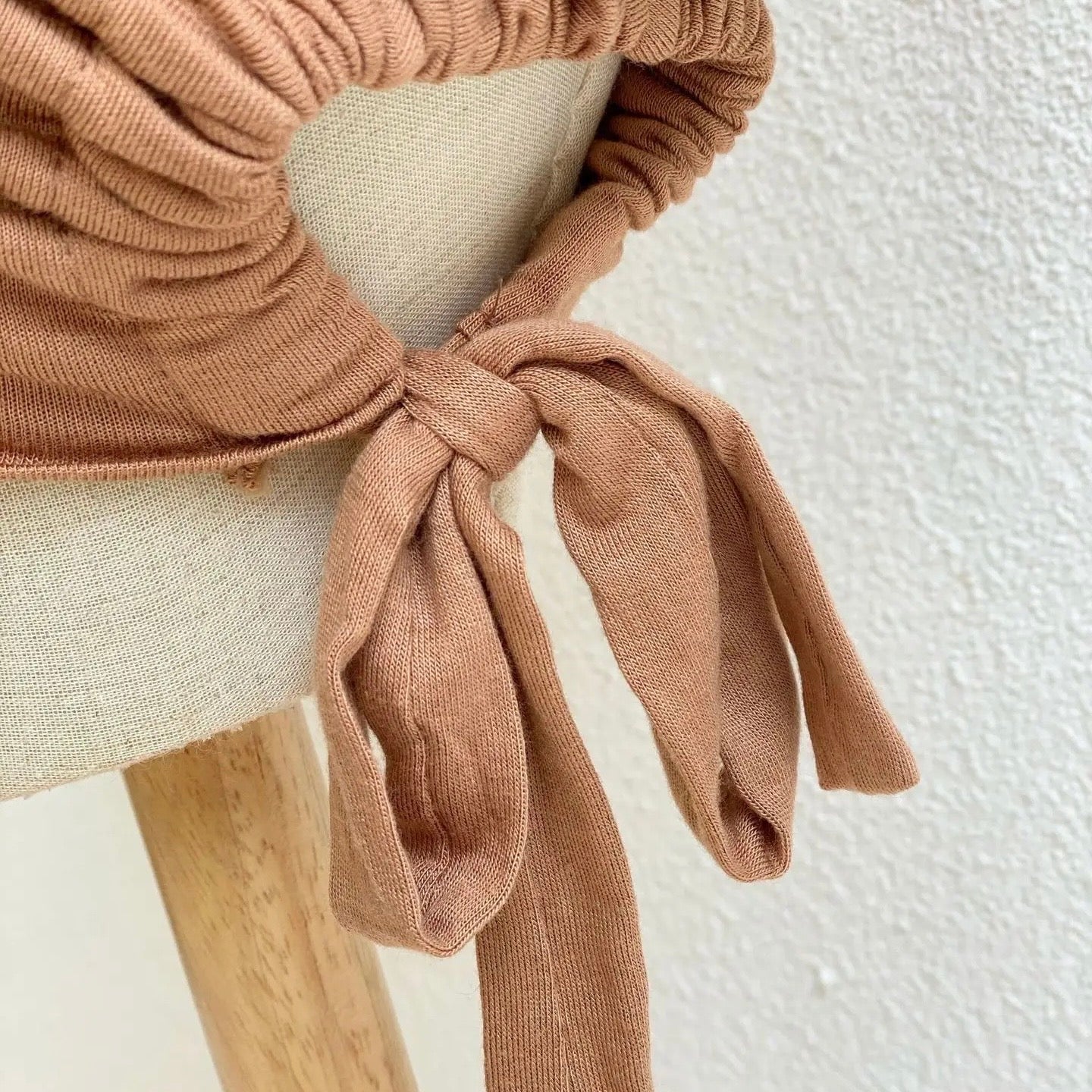 Stretch jersey tie-back underscarf for breathable hijab layering