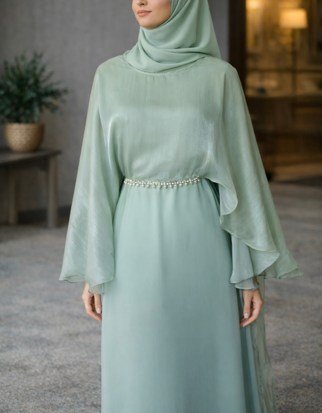 Dubai Abaya - Aleena [Sea Green]