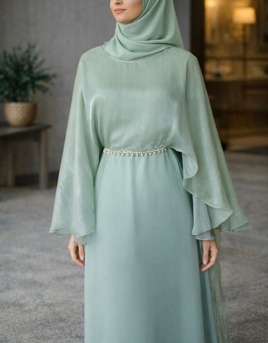 Dubai Abaya - Aleena [Sea Green]