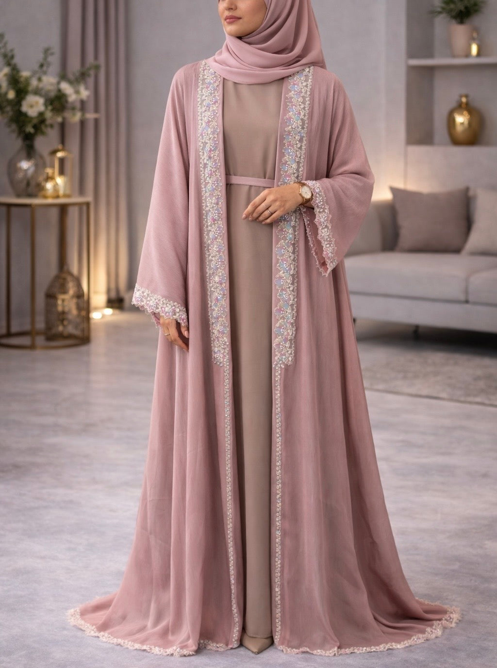 Dubai Abaya - Alisha [Pink]