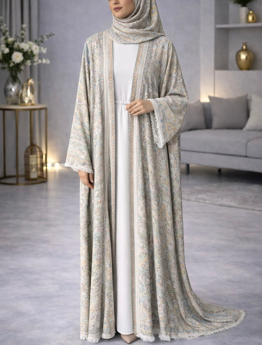 Pashmina Abaya - Aqua