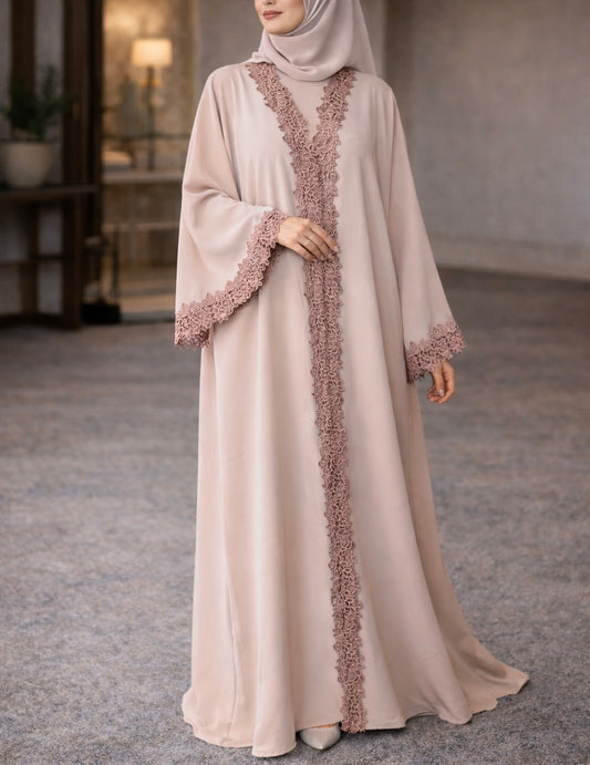 Dubai Abaya - Hira [Nude Pink]