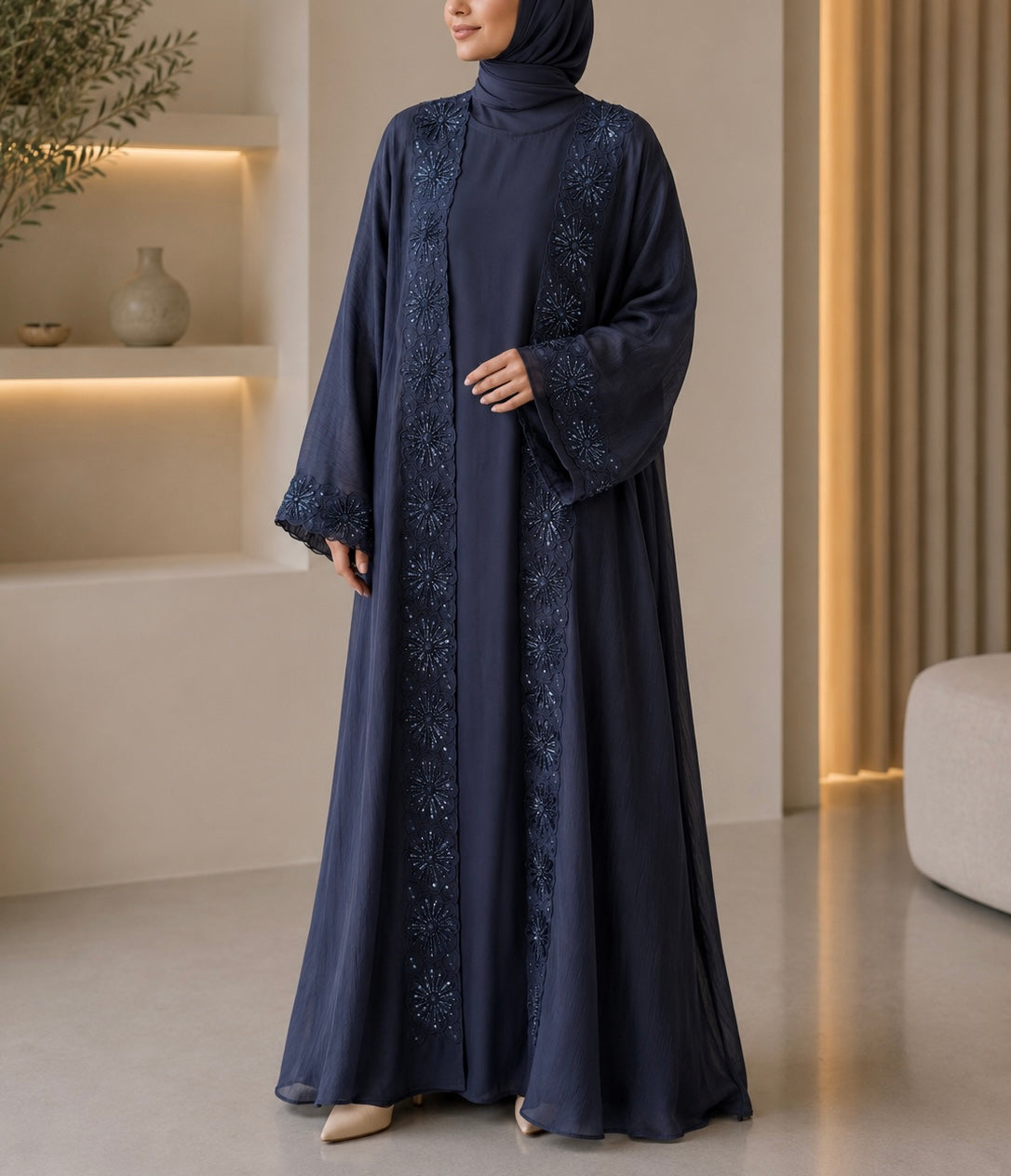 Dubai Abaya - Ayesha [Navy]