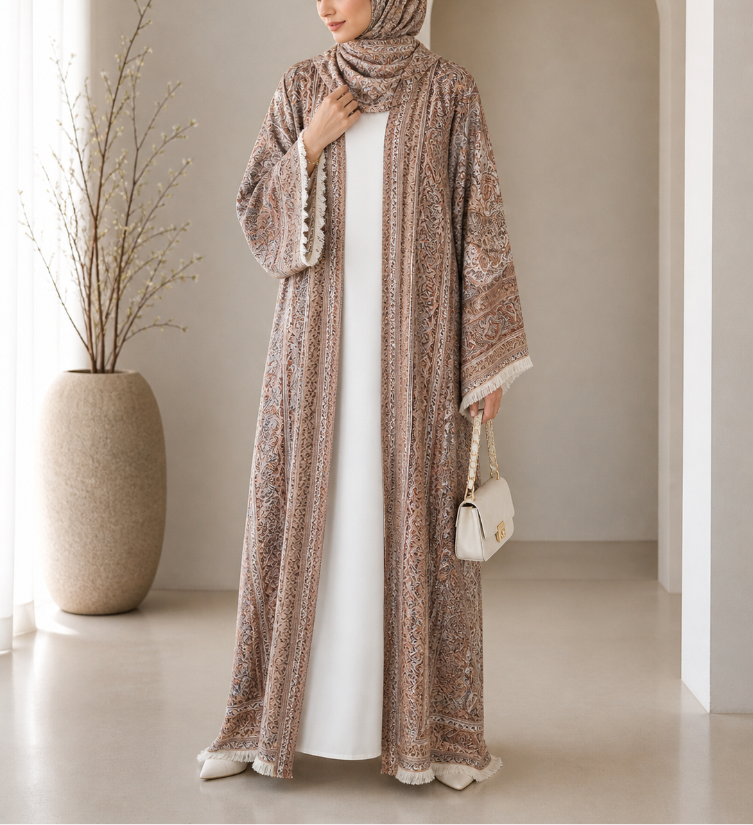 Pashmina Abaya - Rust